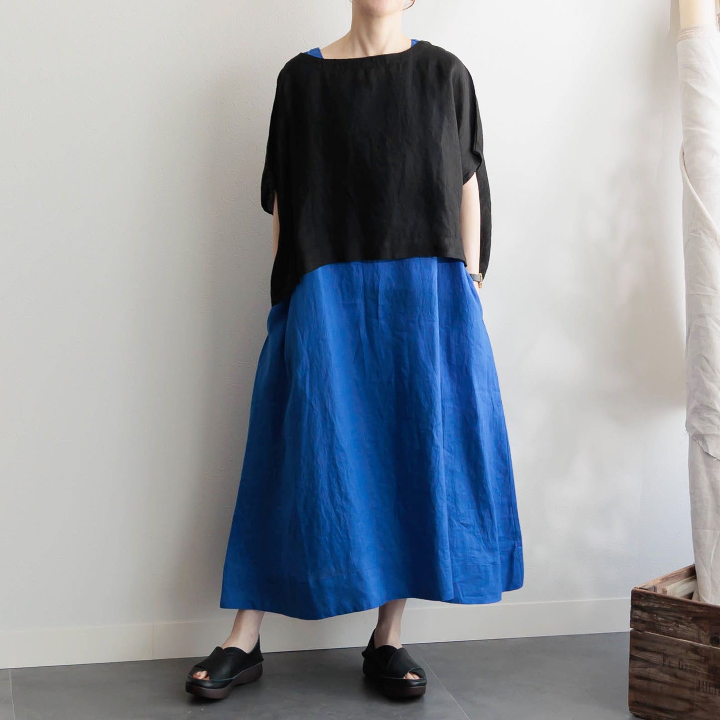 【美しく広がるAライン】ノースリーブロングワンピース:t325hf13