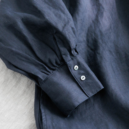 【ふんわりボリューム袖】前開きロングシャツワンピース：T0925H29