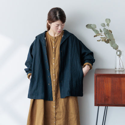 【ふんわりボリューム袖】前開きロングシャツワンピース：T0925H29